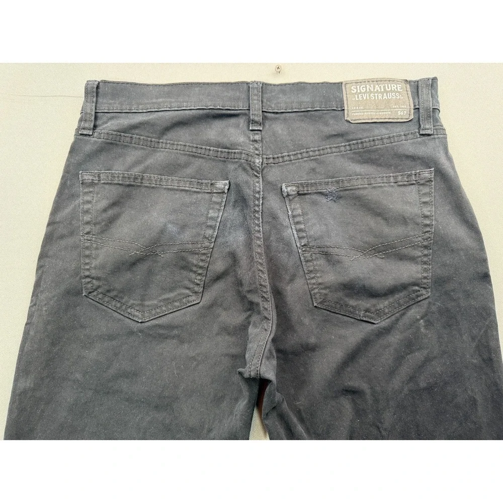 Signature by Levi Strauss S67 Athletic Fit Pants Black Stretch | Men's 32x32